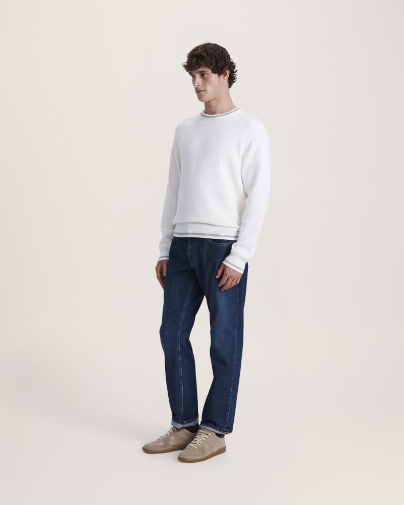 Soren Cotton Cashmere Crew in OFF WHITE