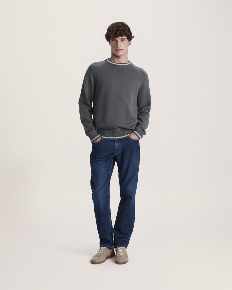 Soren Cotton Cashmere Crew in PETROL