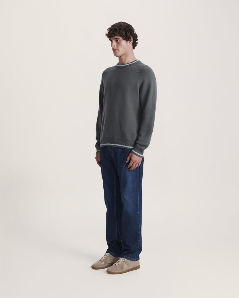 Soren Cotton Cashmere Crew in PETROL