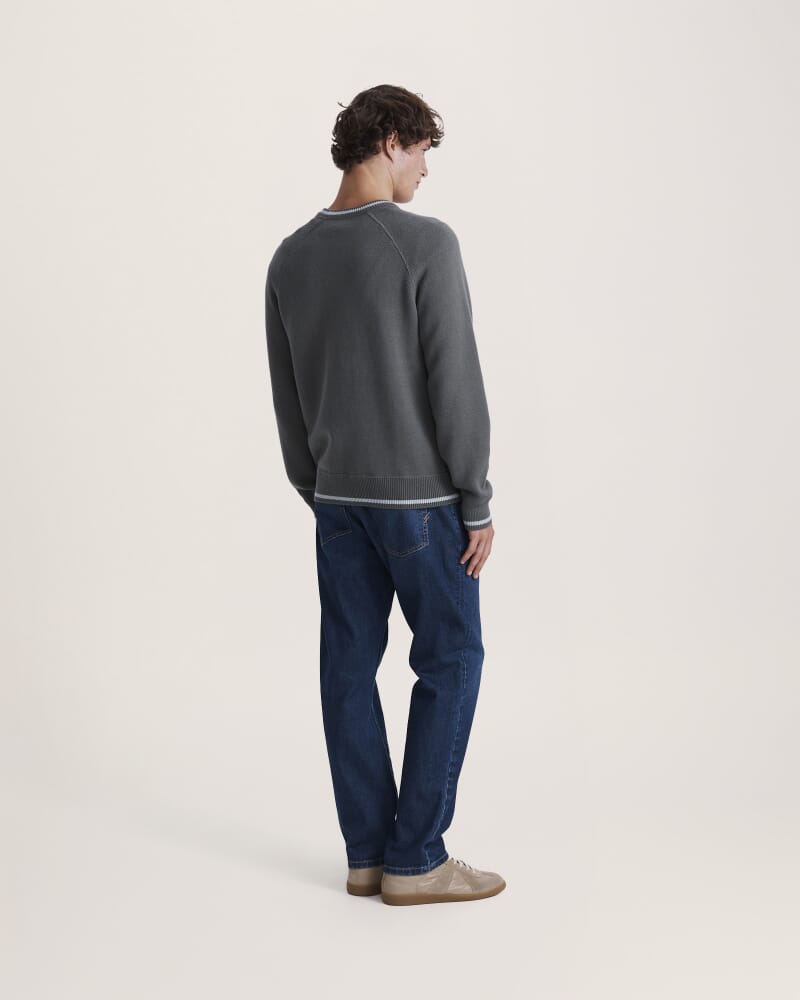 Soren Cotton Cashmere Crew in PETROL