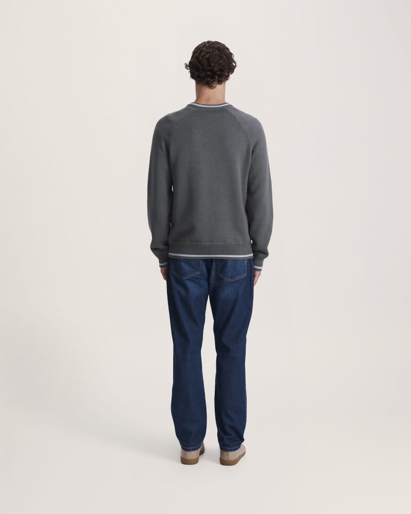 Soren Cotton Cashmere Crew in PETROL