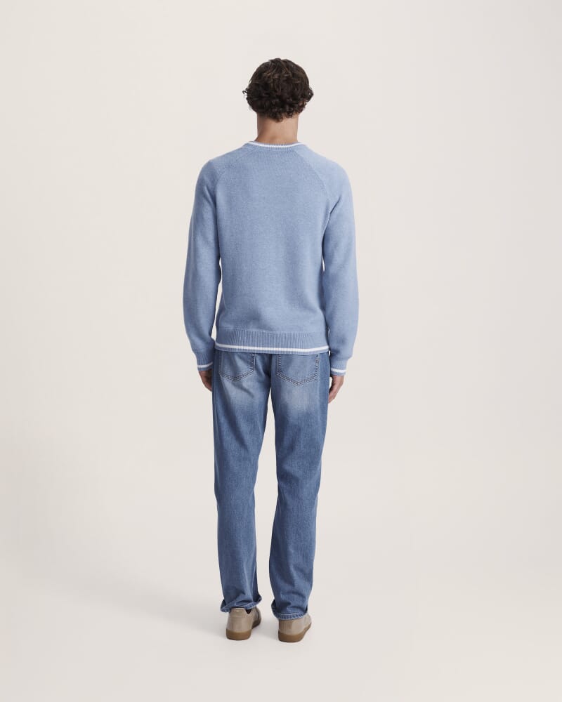 Soren Cotton Cashmere Crew in SKY BLUE