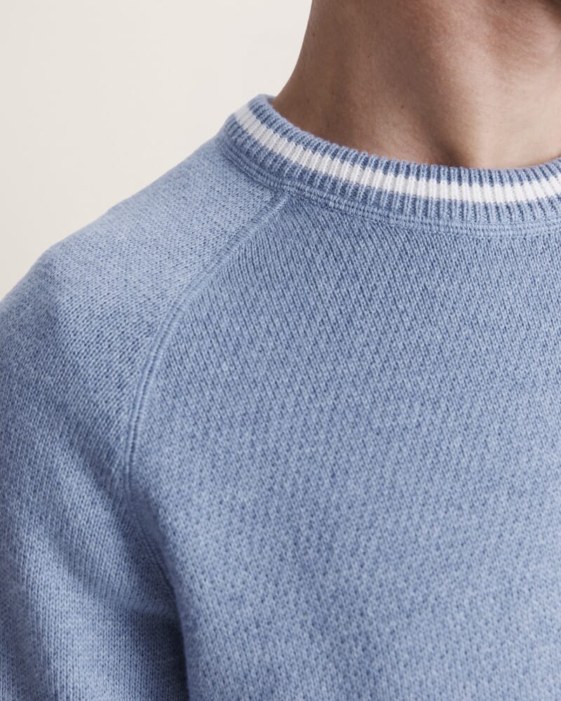 Soren Cotton Cashmere Crew in SKY BLUE