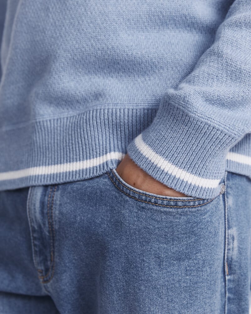 Soren Cotton Cashmere Crew in SKY BLUE