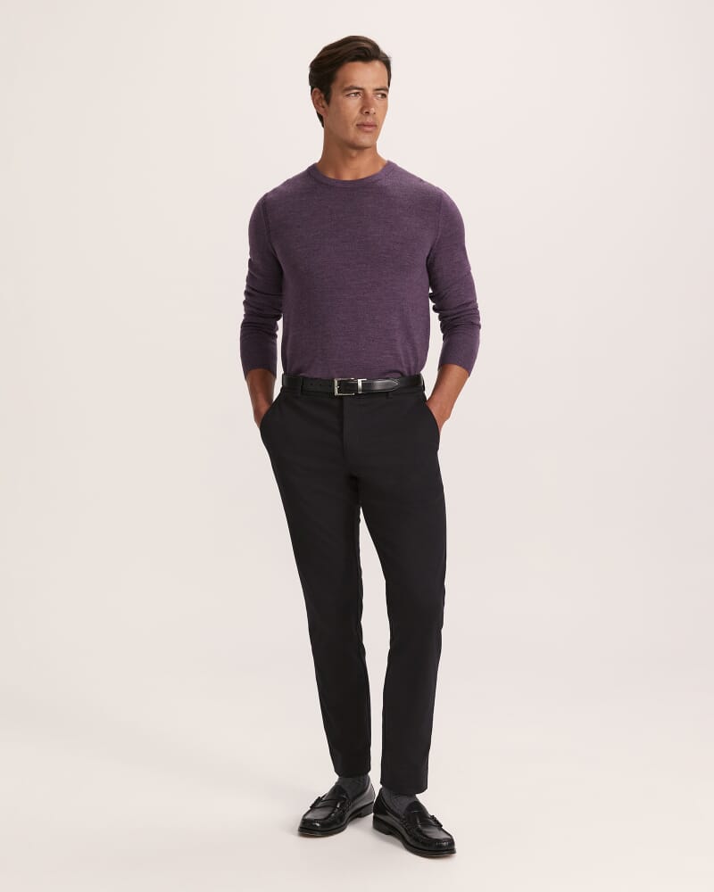 Franklin Merino Wool Crew Knit in PLUM