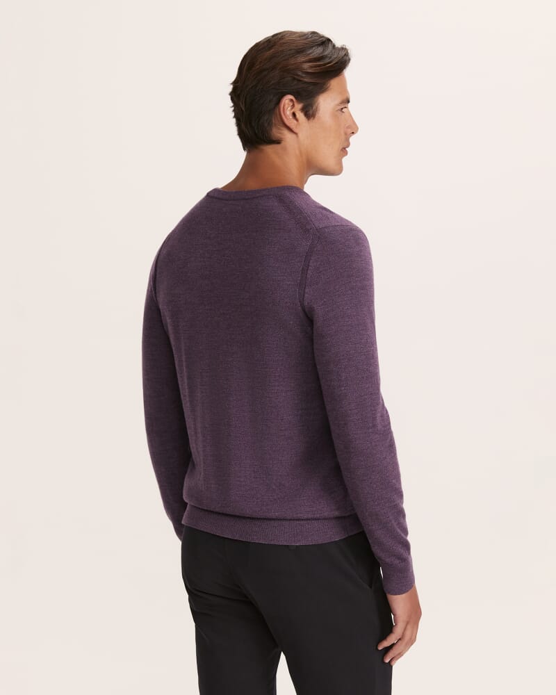 Franklin Merino Wool Crew Knit in PLUM