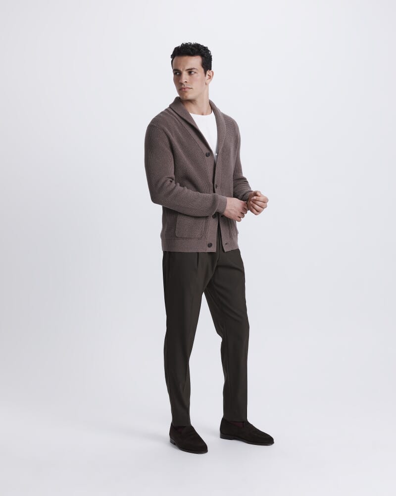 Angus Shawl Cardigan in BARK