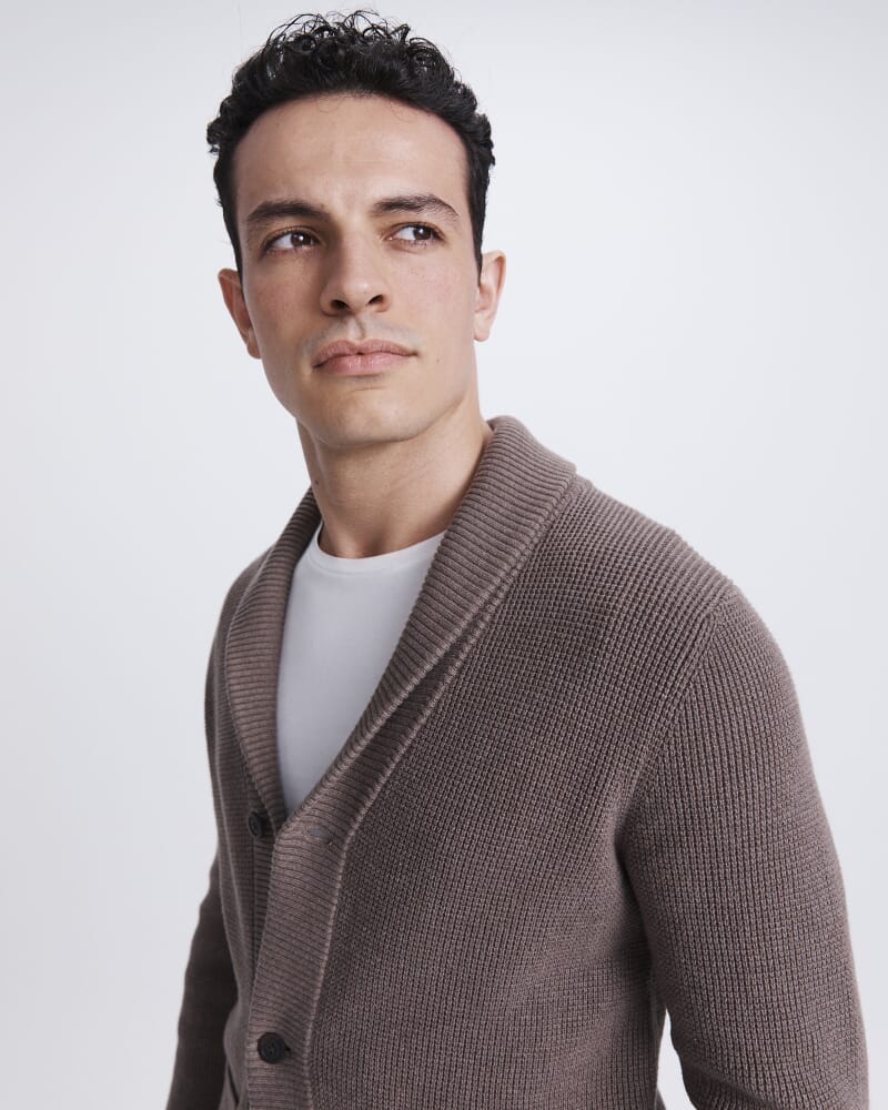 Angus Shawl Cardigan in BARK