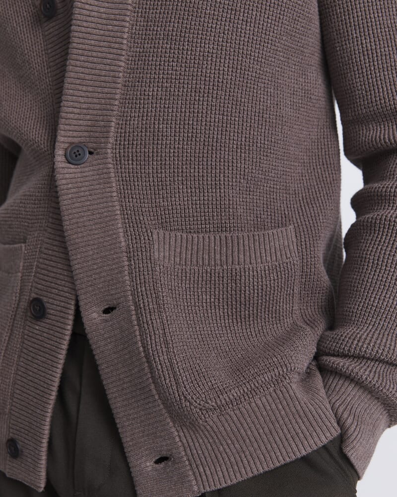 Angus Shawl Cardigan in BARK