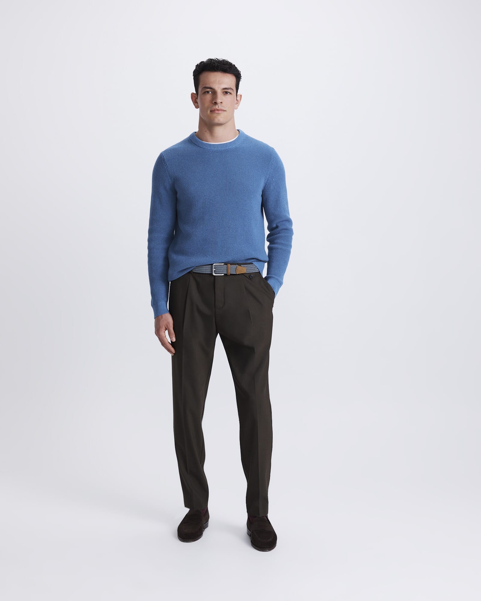 Angus Textured Cotton Crew Knit