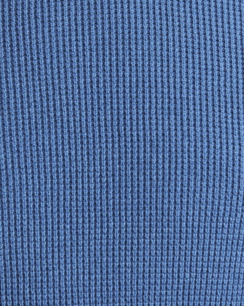 Angus Textured Cotton Crew Knit in BLUE STEEL