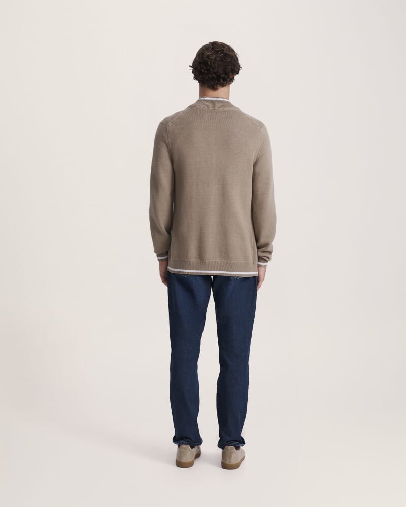 Soren Cotton Cashmere Zip Thru in OLIVE