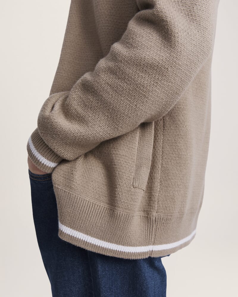 Soren Cotton Cashmere Zip Thru in OLIVE