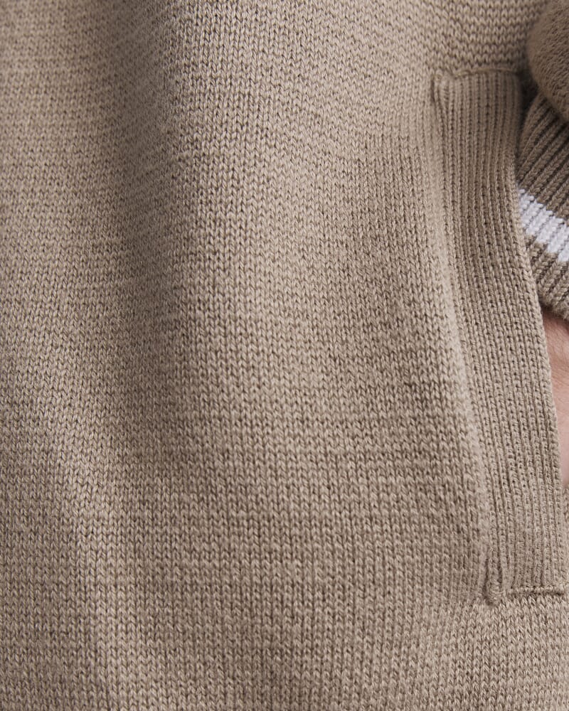 Soren Cotton Cashmere Zip Thru in OLIVE