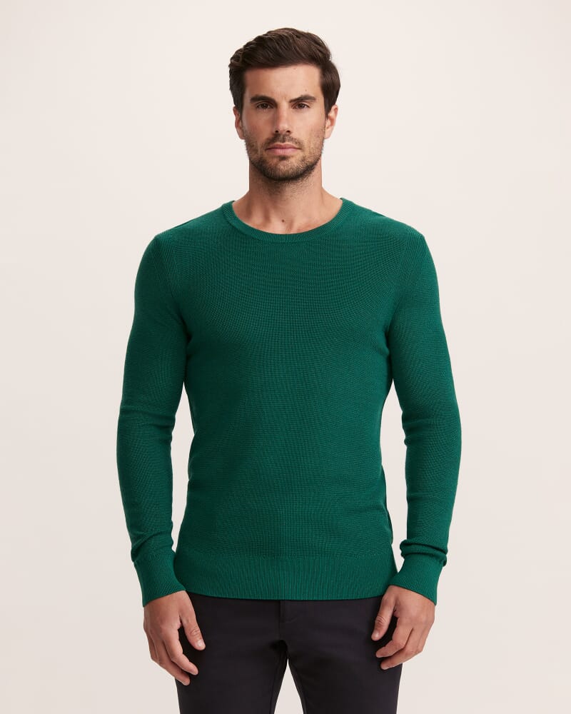 Samuel Wool Blend Crew Knit in MOSS