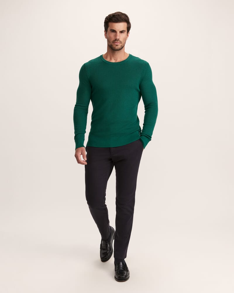 Samuel Wool Blend Crew Knit in MOSS
