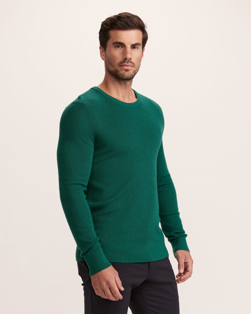 Samuel Wool Blend Crew Knit in MOSS