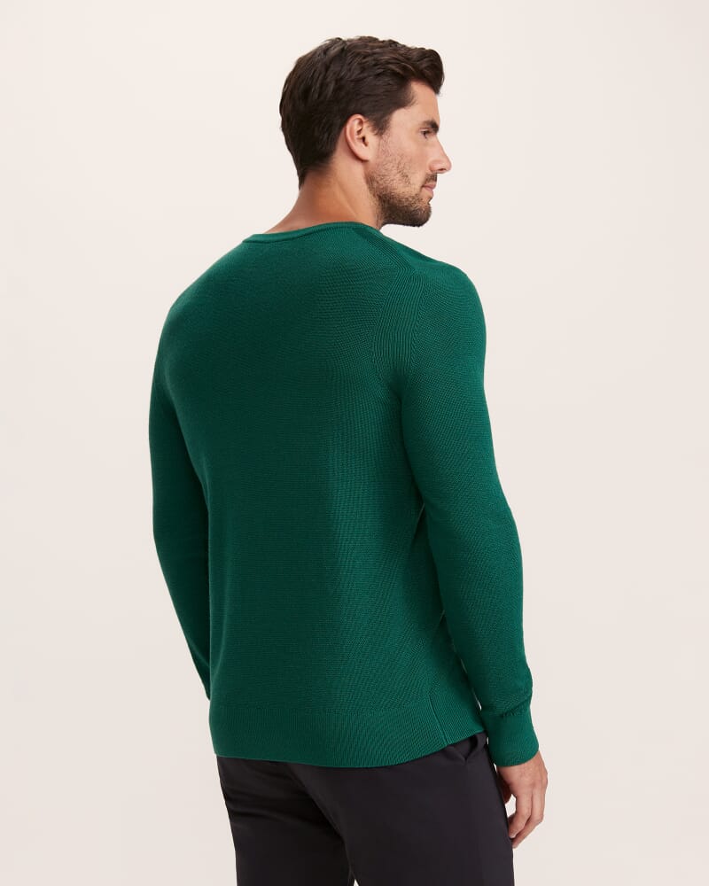 Samuel Wool Blend Crew Knit in MOSS