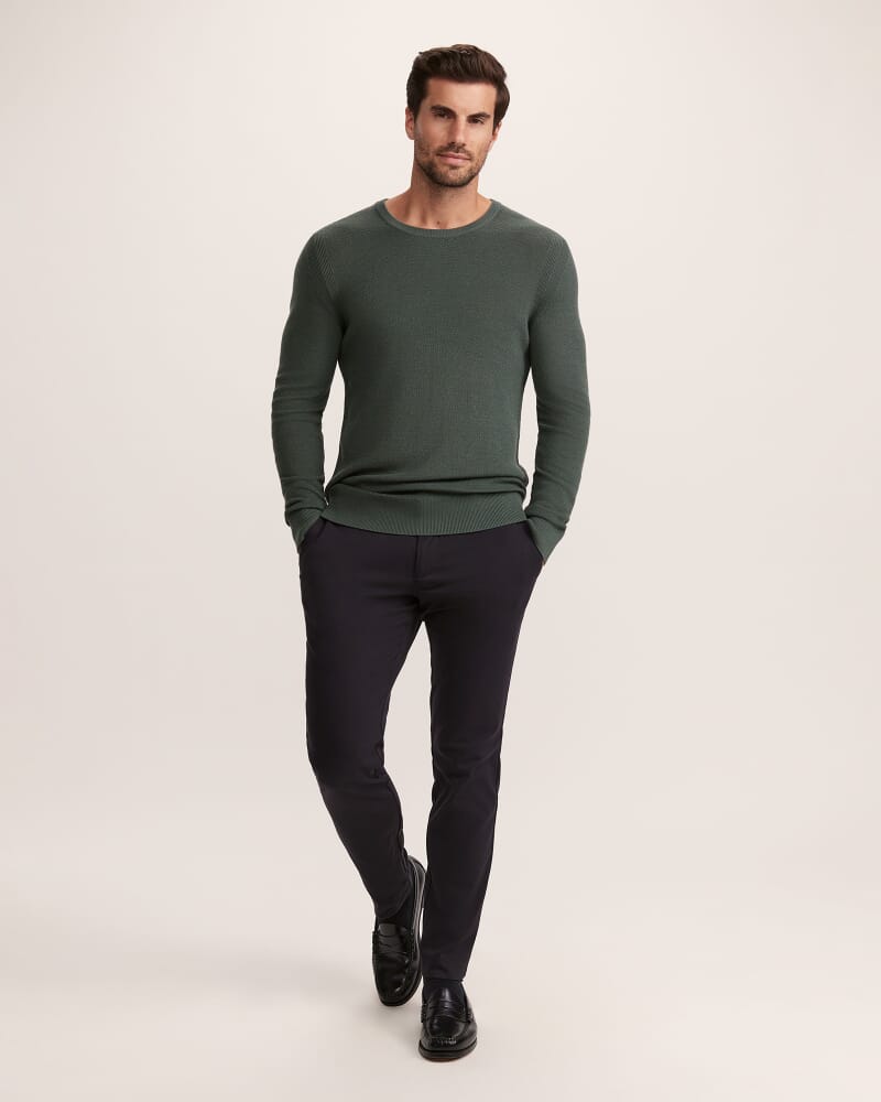 Samuel Wool Blend Crew Knit in PETROL