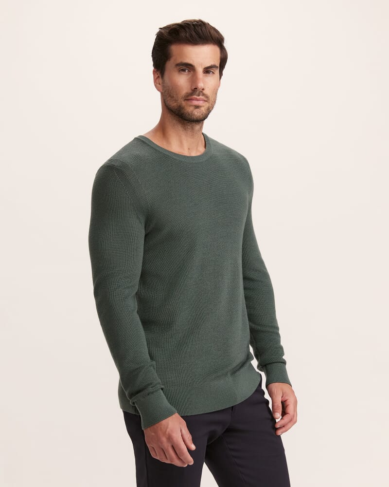 Samuel Wool Blend Crew Knit in PETROL