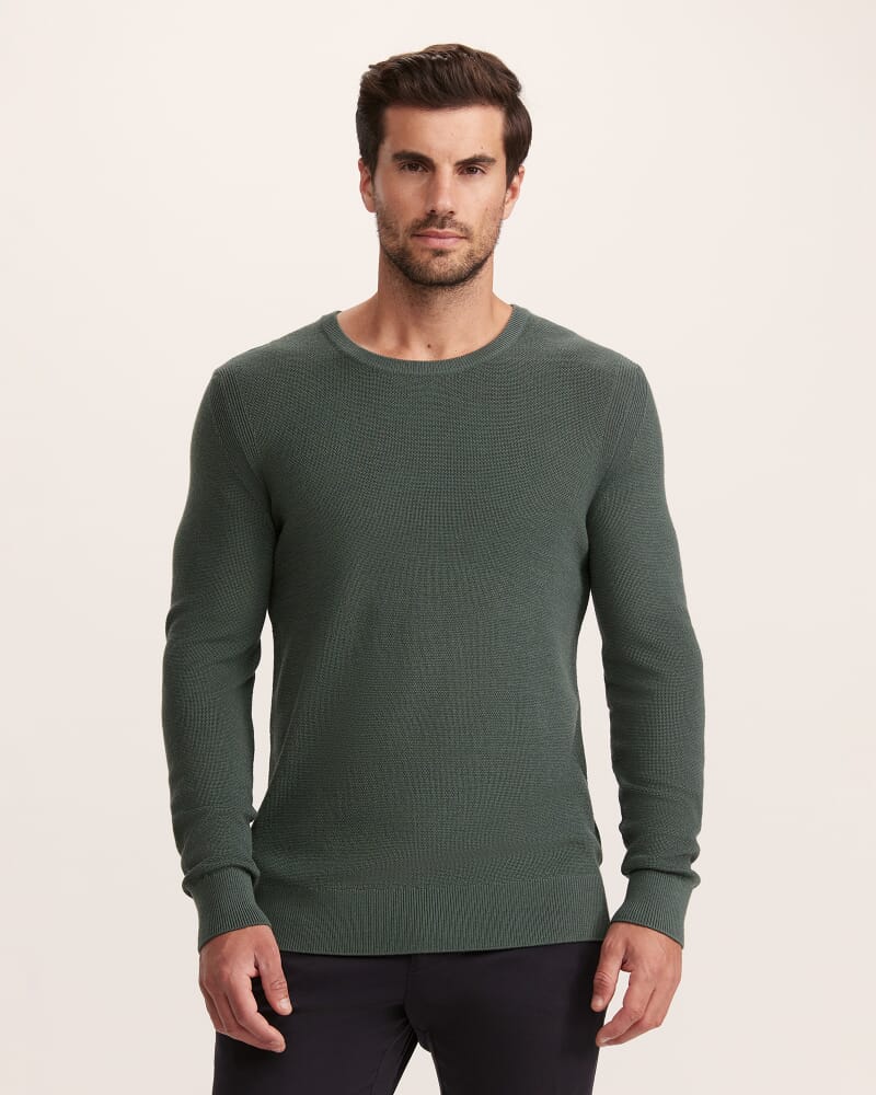 Samuel Wool Blend Crew Knit in PETROL