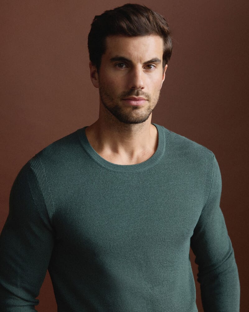 Samuel Wool Blend Crew Knit in PETROL