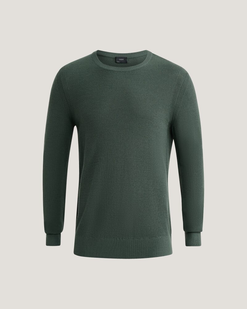 Samuel Wool Blend Crew Knit in PETROL