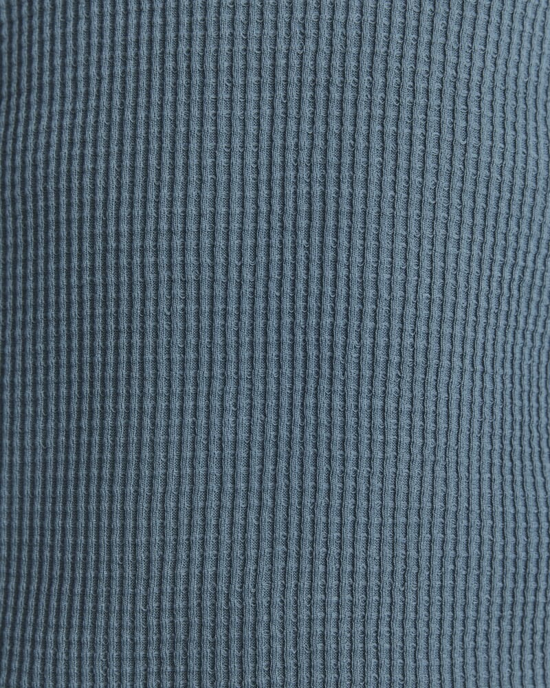 Monte Long Sleeve Waffle Knit Polo in PETROL