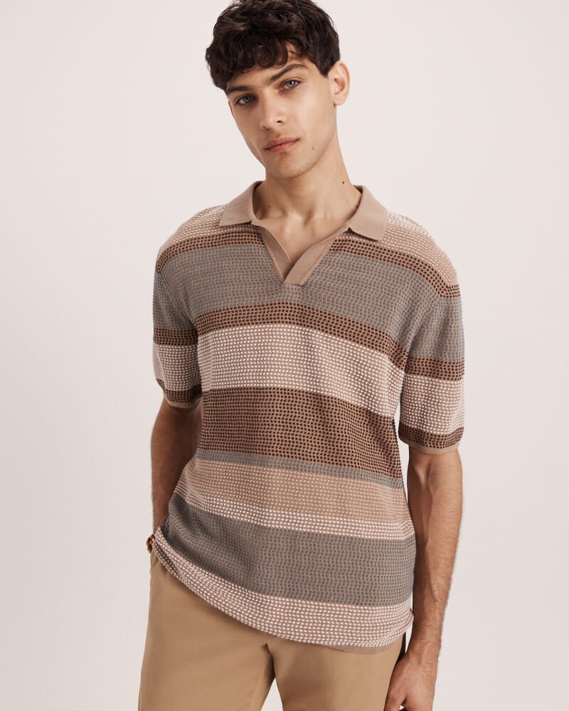 Philipe Cotton Knit Polo in MULTI