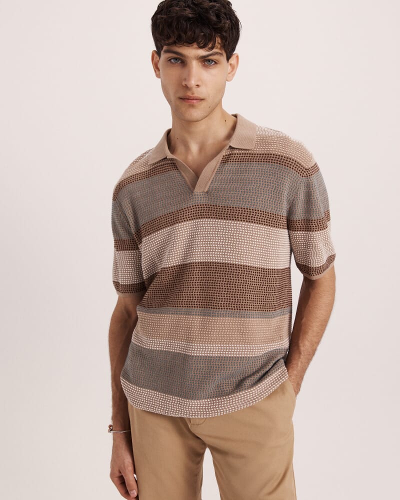 Philipe Cotton Knit Polo in MULTI