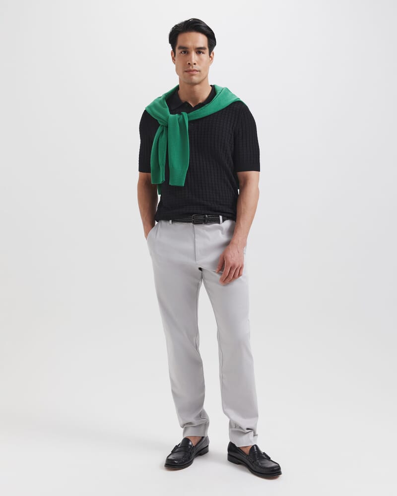 Alfie Knit Polo in BLACK