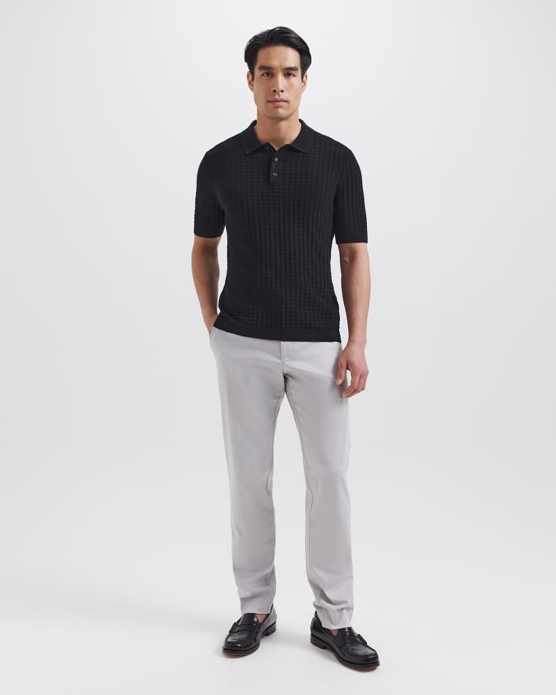 Alfie Knit Polo in BLACK