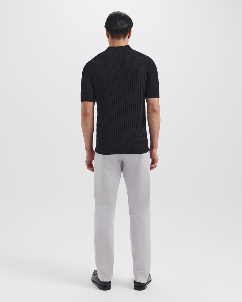Alfie Knit Polo in BLACK