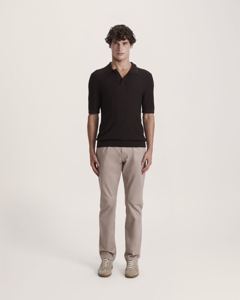 Alfie Knit Polo in CHOCOLATE