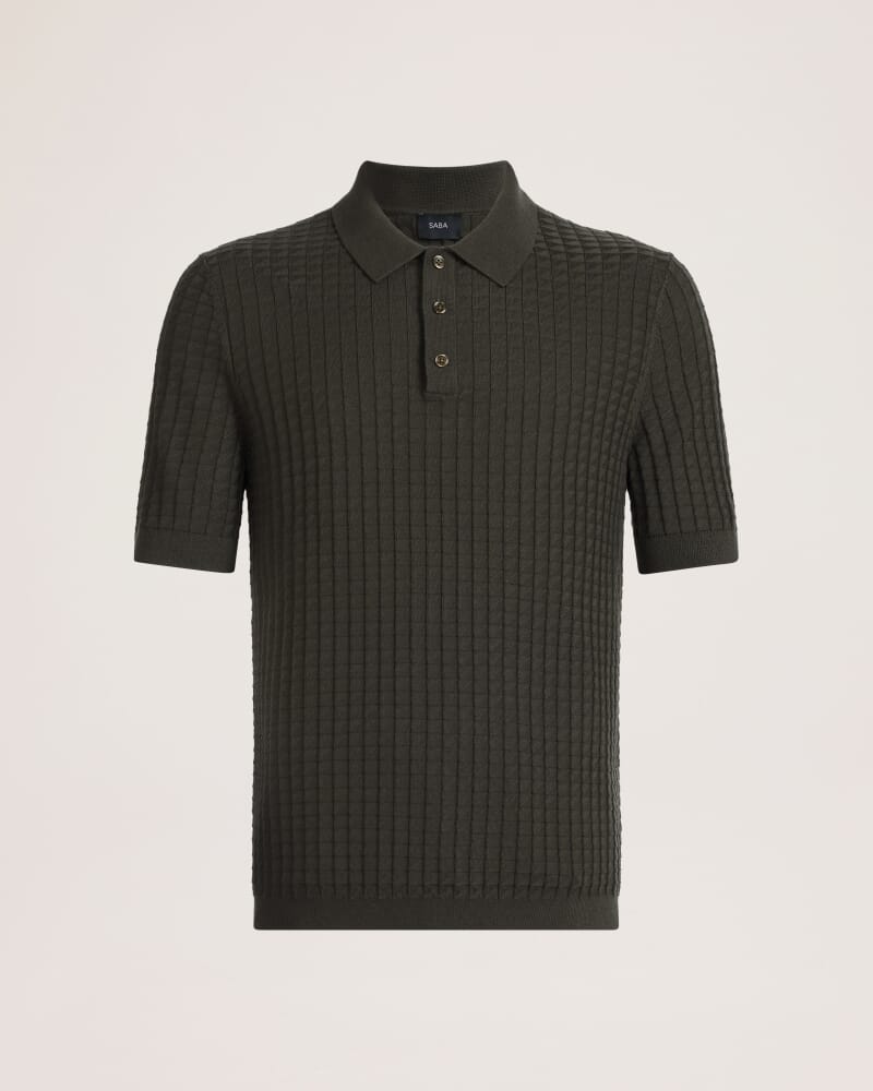 Alfie Knit Polo in FATIGUE