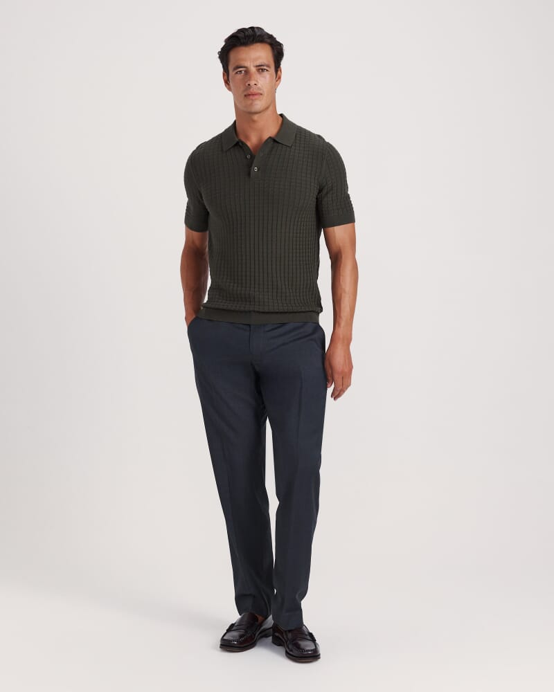 Alfie Knit Polo in FATIGUE