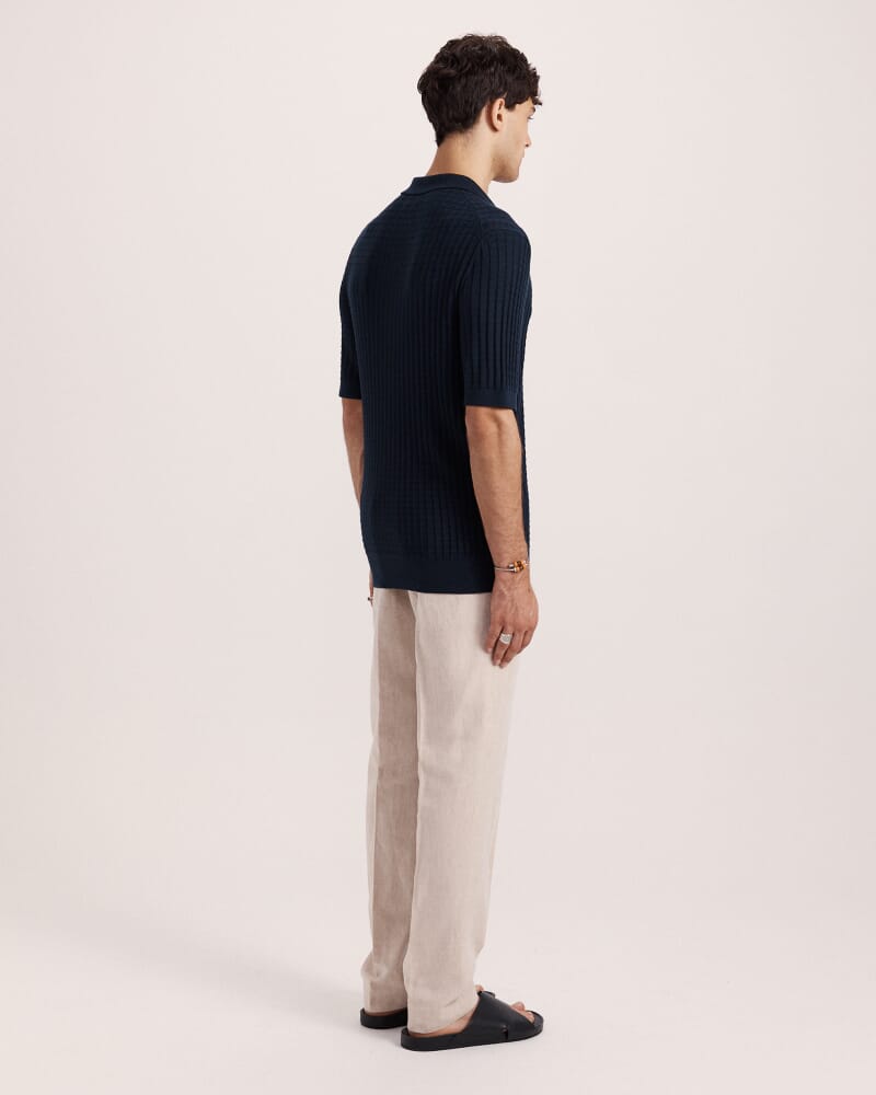 Alfie Knit Polo in NAVY