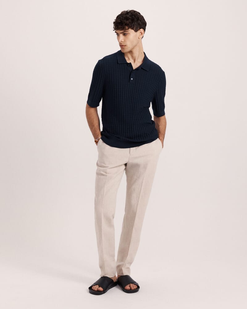 Alfie Knit Polo in NAVY