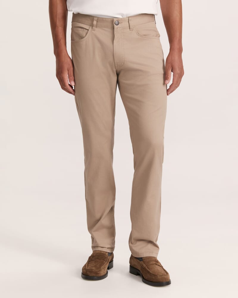 James Brushed Cotton 5 Pocket Pant in BEIGE