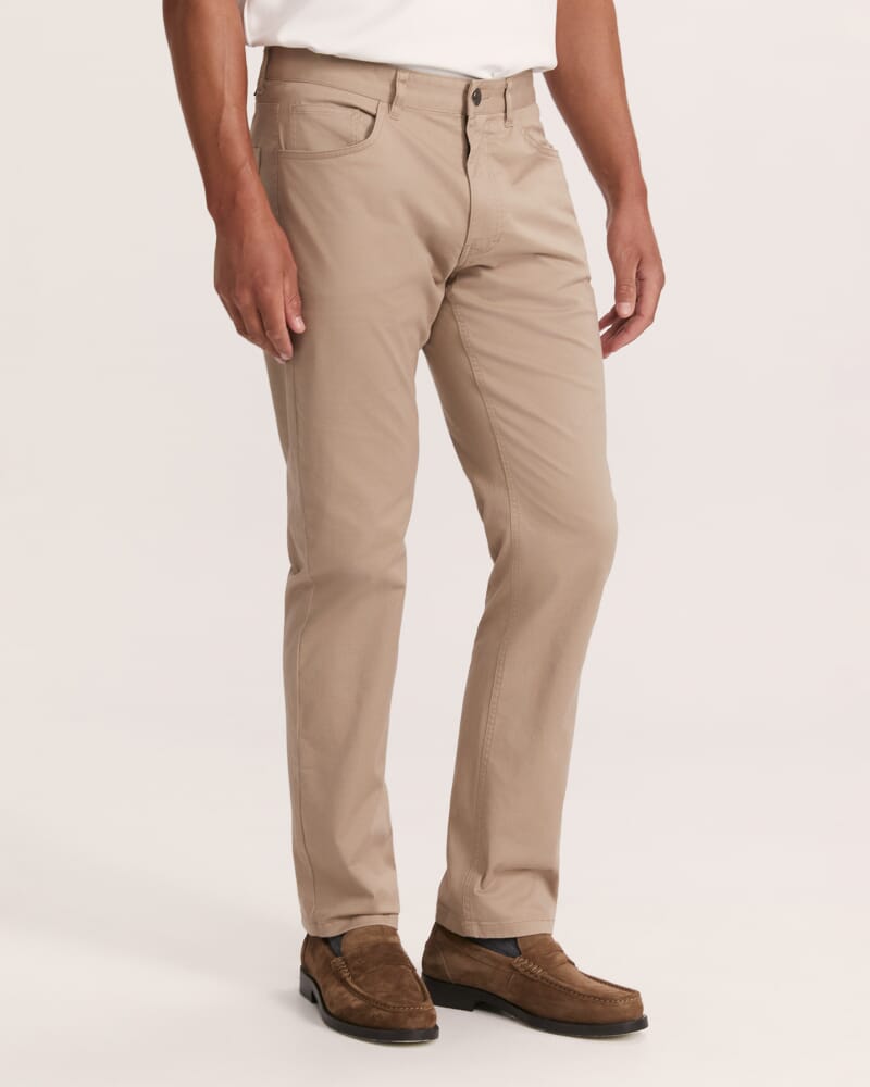 James Brushed Cotton 5 Pocket Pant in BEIGE