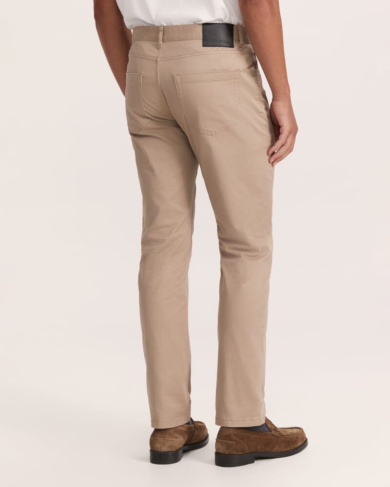 James Brushed Cotton 5 Pocket Pant in BEIGE