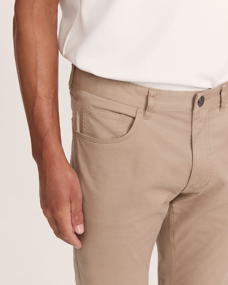 James Brushed Cotton 5 Pocket Pant in BEIGE