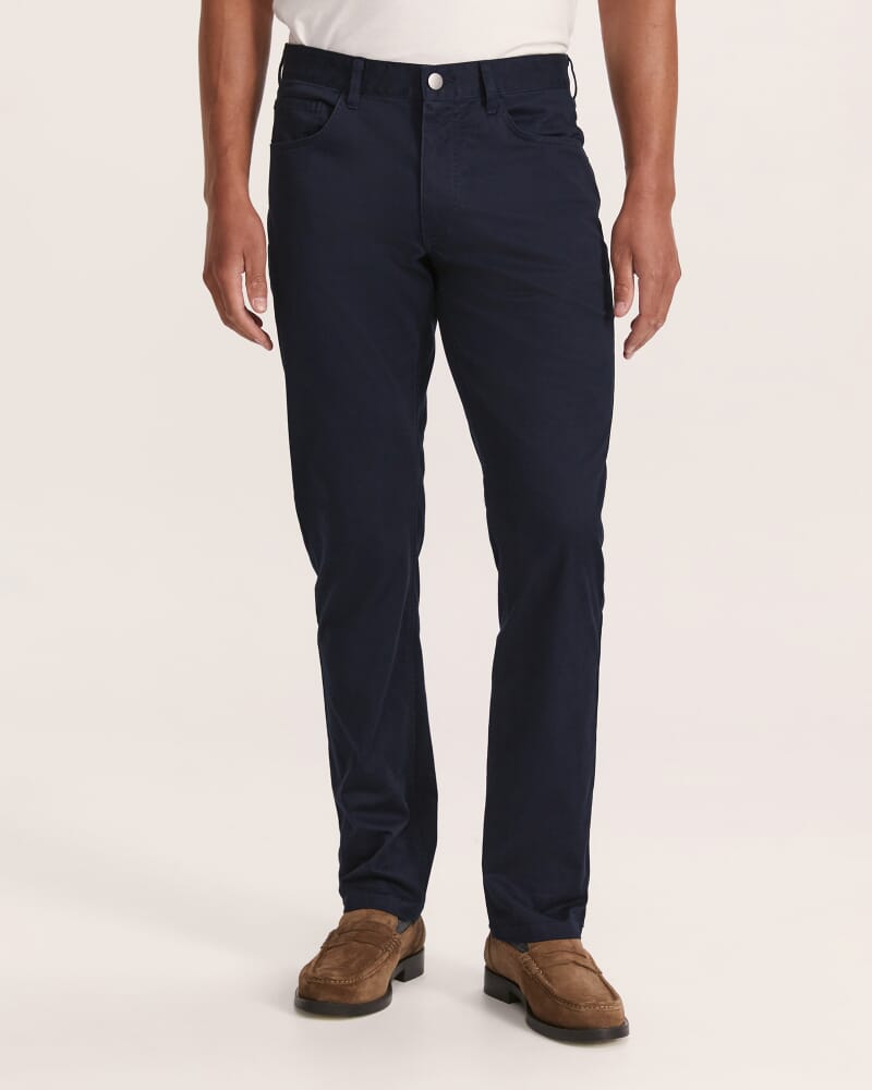 James Brushed Cotton 5 Pocket Pant in NAVY
