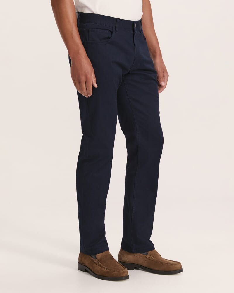 James Brushed Cotton 5 Pocket Pant in NAVY