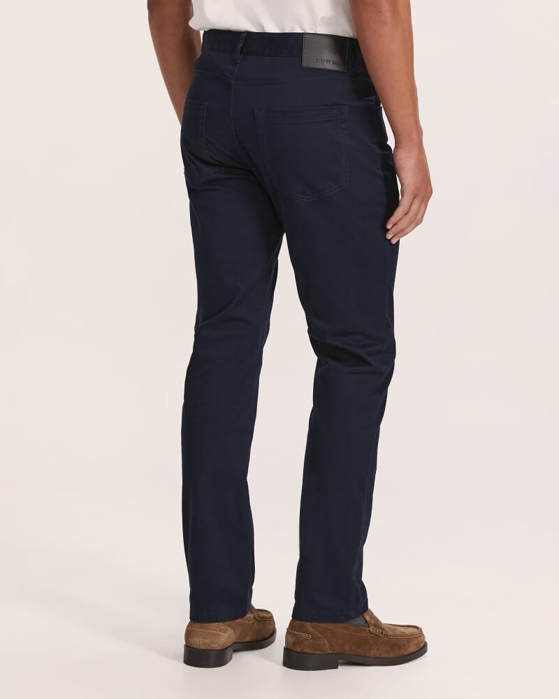 James Brushed Cotton 5 Pocket Pant in NAVY