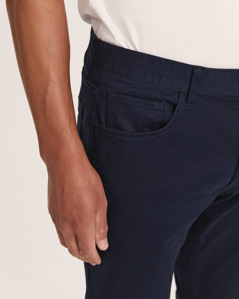 James Brushed Cotton 5 Pocket Pant in NAVY