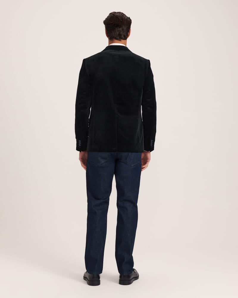 Roman Velvet Blazer in BLACK