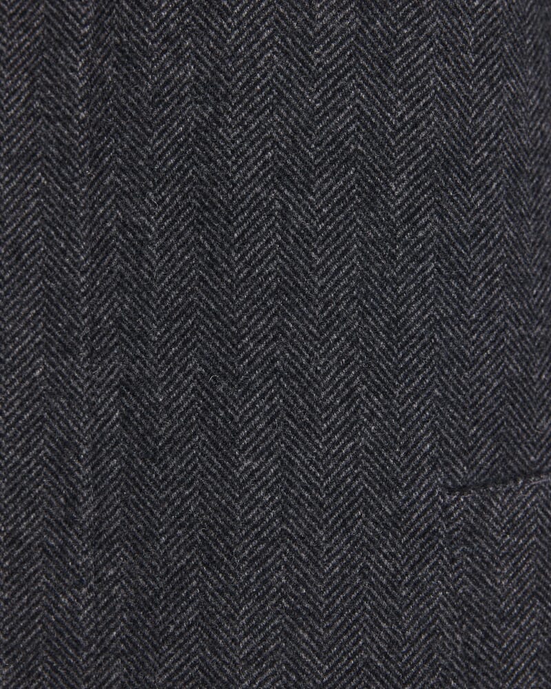 Corey Herringbone Wool Coat in CHARCOAL/WHITE