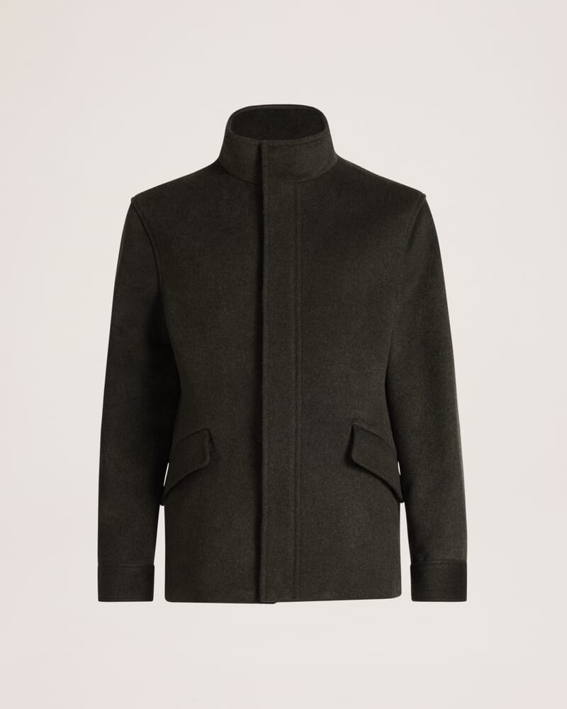 Liam Wool Car Coat in MILITARY
