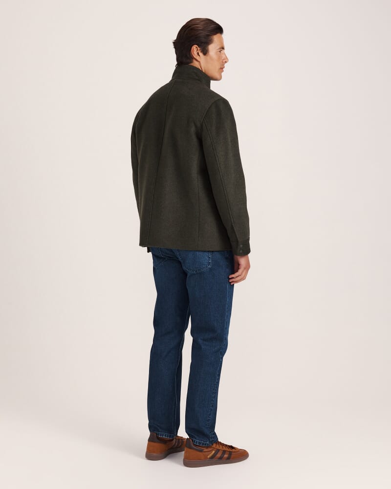 Liam Wool Car Coat in MILITARY